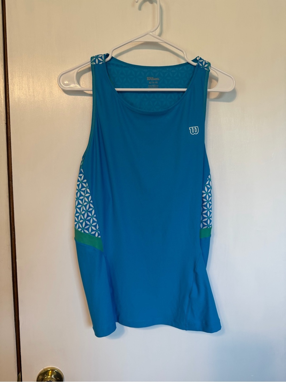 Wilson Teal Blue Athletic Tank with Patterned Side Panels